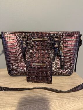 Brahmin Plum Mini Asher and Jane Wallet